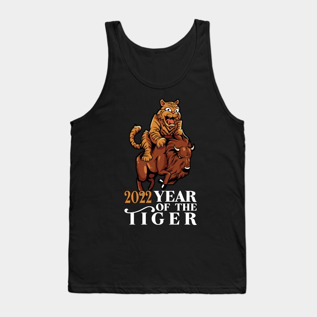 Tiger riding buffalo - 2022 Year of the tiger Tank Top by Modern Medieval Design